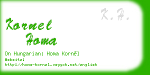 kornel homa business card